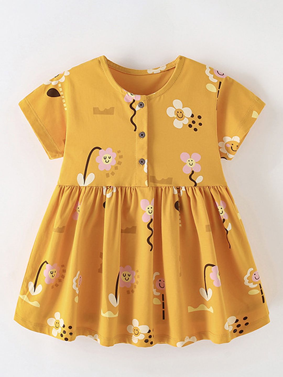 Xsole Girls Conversational Printed Gathered or Pleated Fit & Flare Dress-picture-38