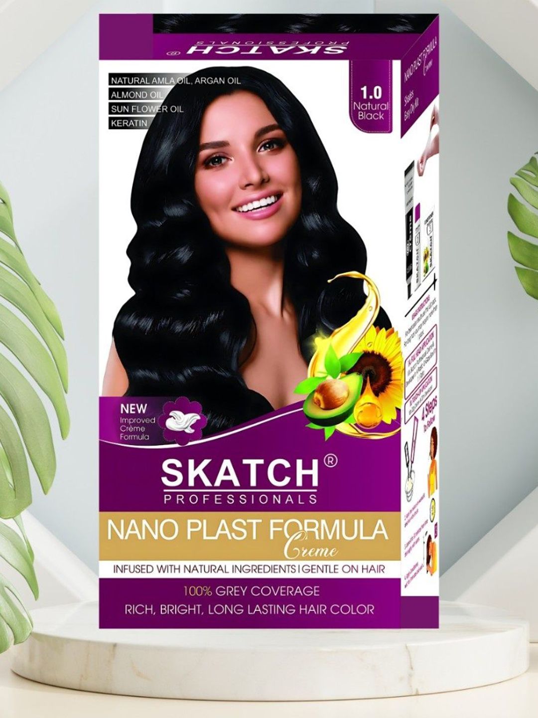 SKATCH PROFESSIONALS Nano Plast Formula Hair Color- 100 g- Natural Black-image-29