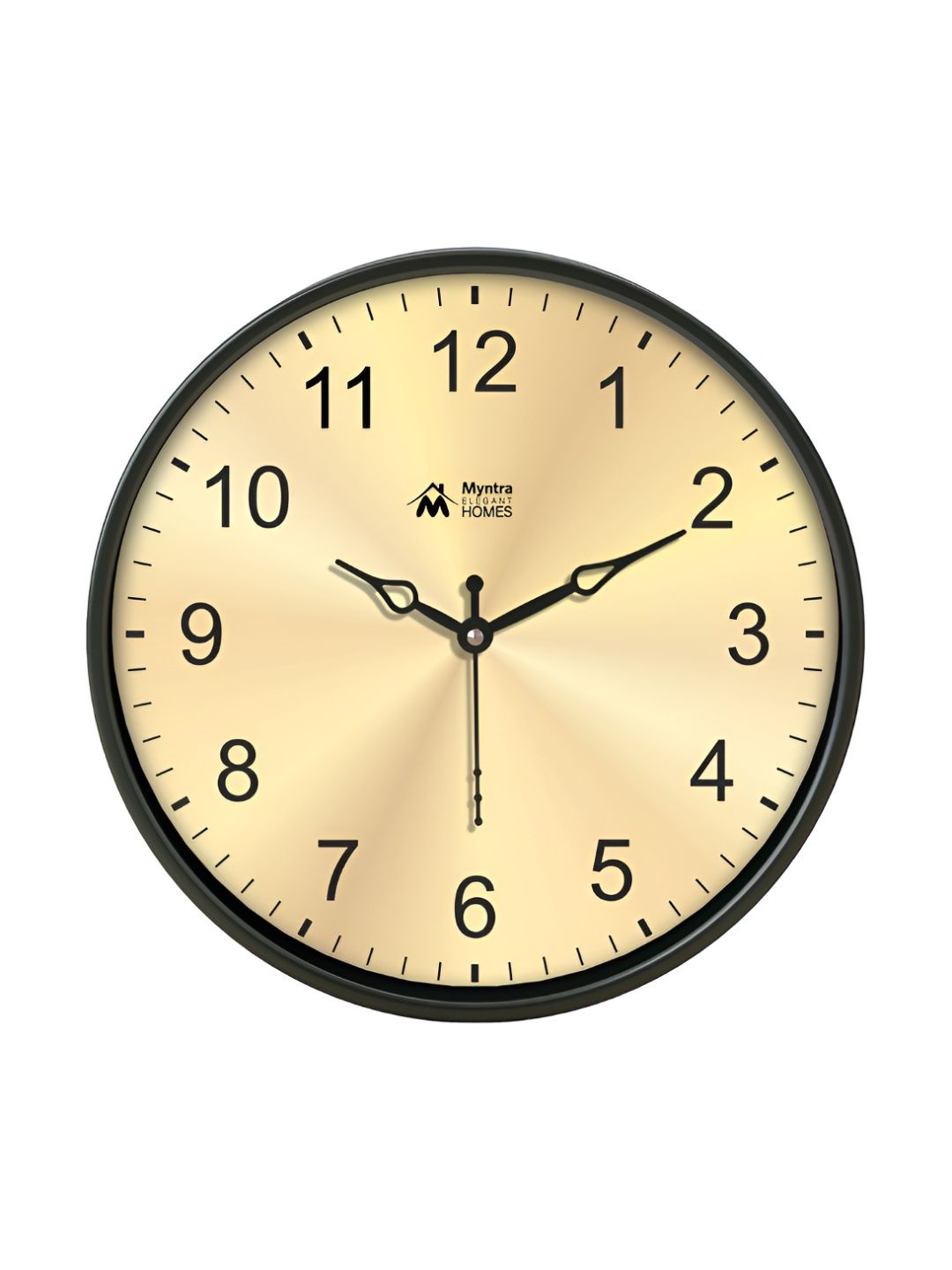 Myntra Elegant Homes Gold-Toned & Black Printed Analogue Round Contemporary Wall Clock-picture-49