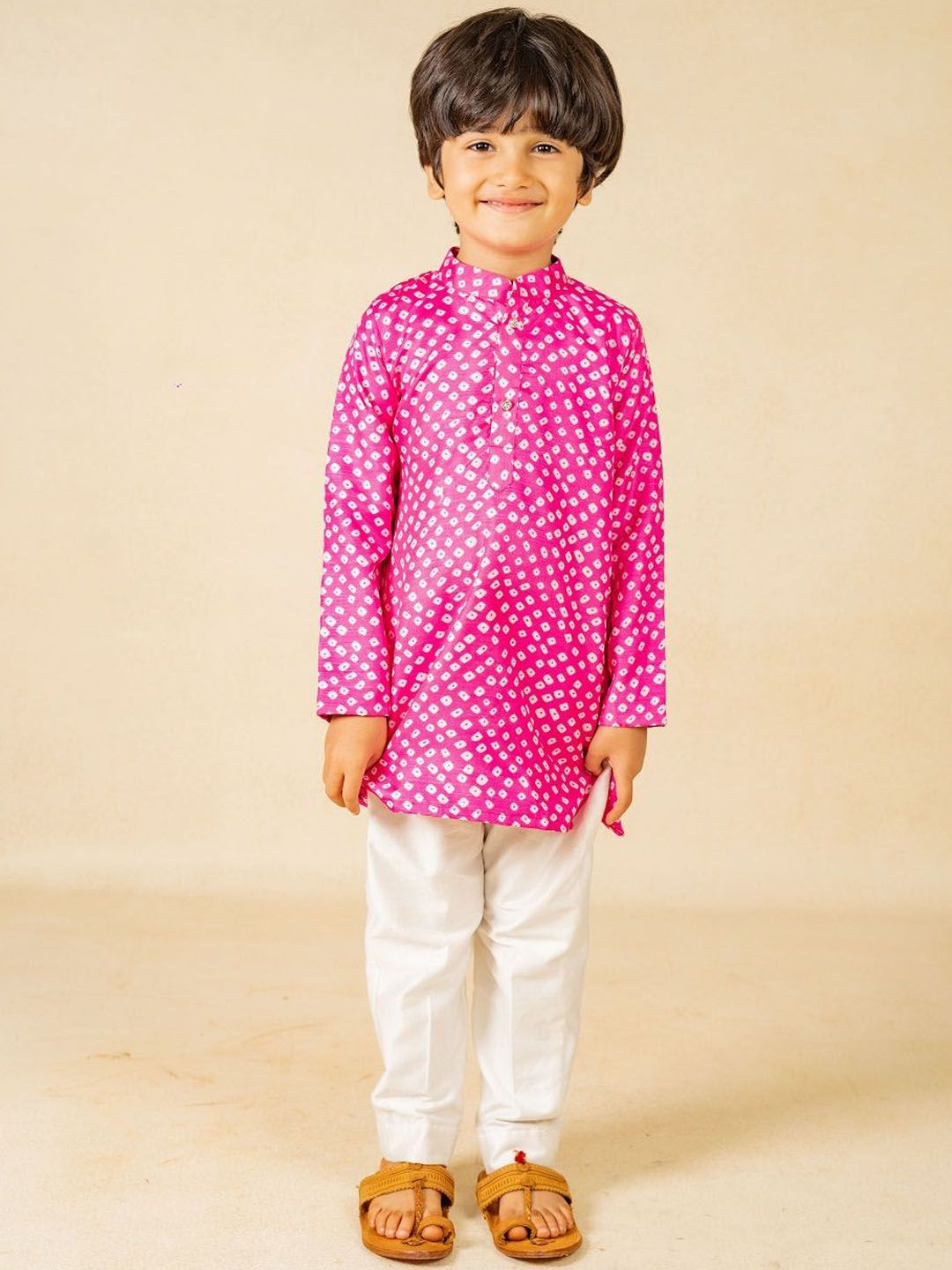 Jilmil Boys Printed Mandarin Collar Regular Kurta with Trousers-picture-55