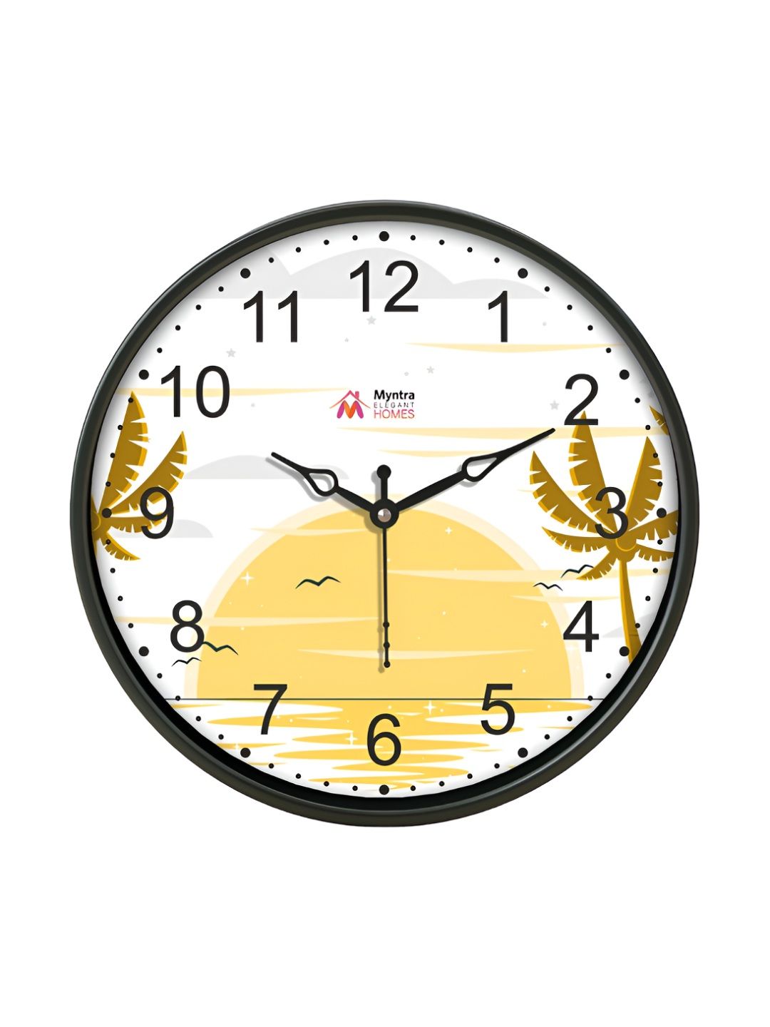 Myntra Elegant Homes Yellow Printed Traditional Wall Clock-image-35