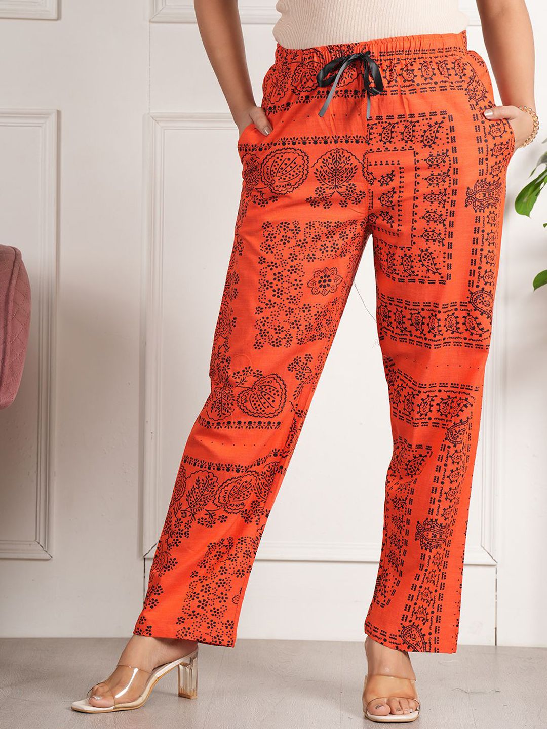Style Shoes Women Printed Cotton Regular Trousers-picture-37