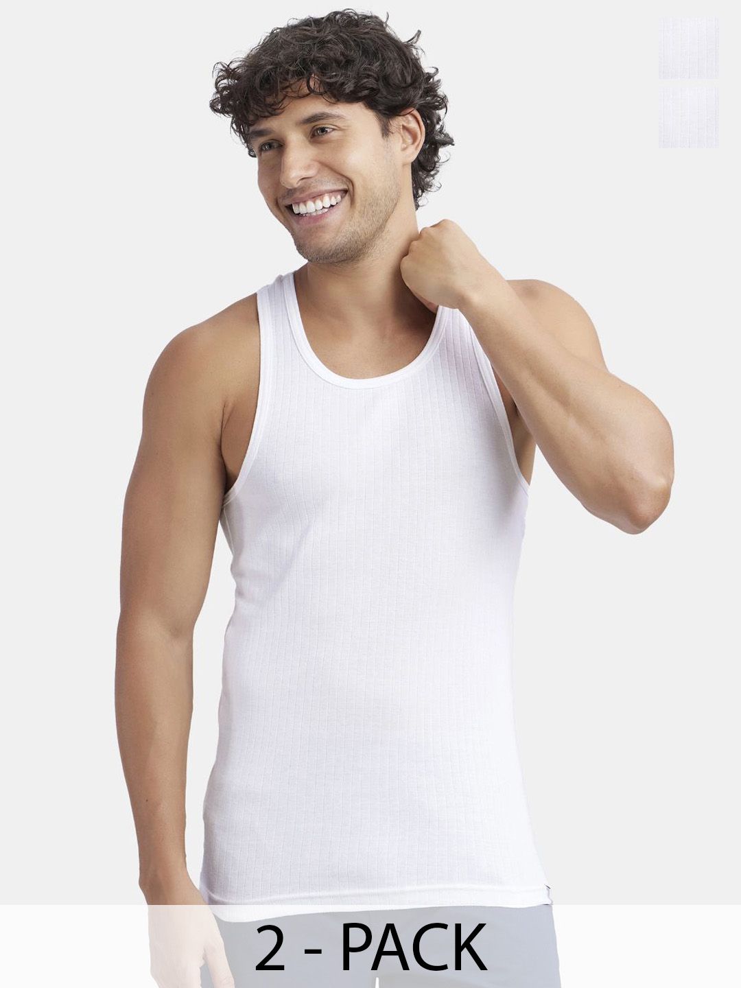 Jockey Pack of 2 Super Combed Cotton Rib Round Neck with Racerback Gym Vest - 9922