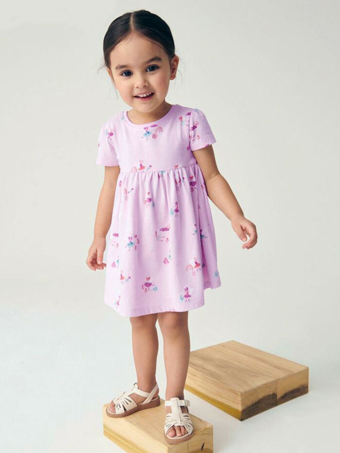 Xsole Girls Graphic Printed Fit & Flare Dress-picture-14