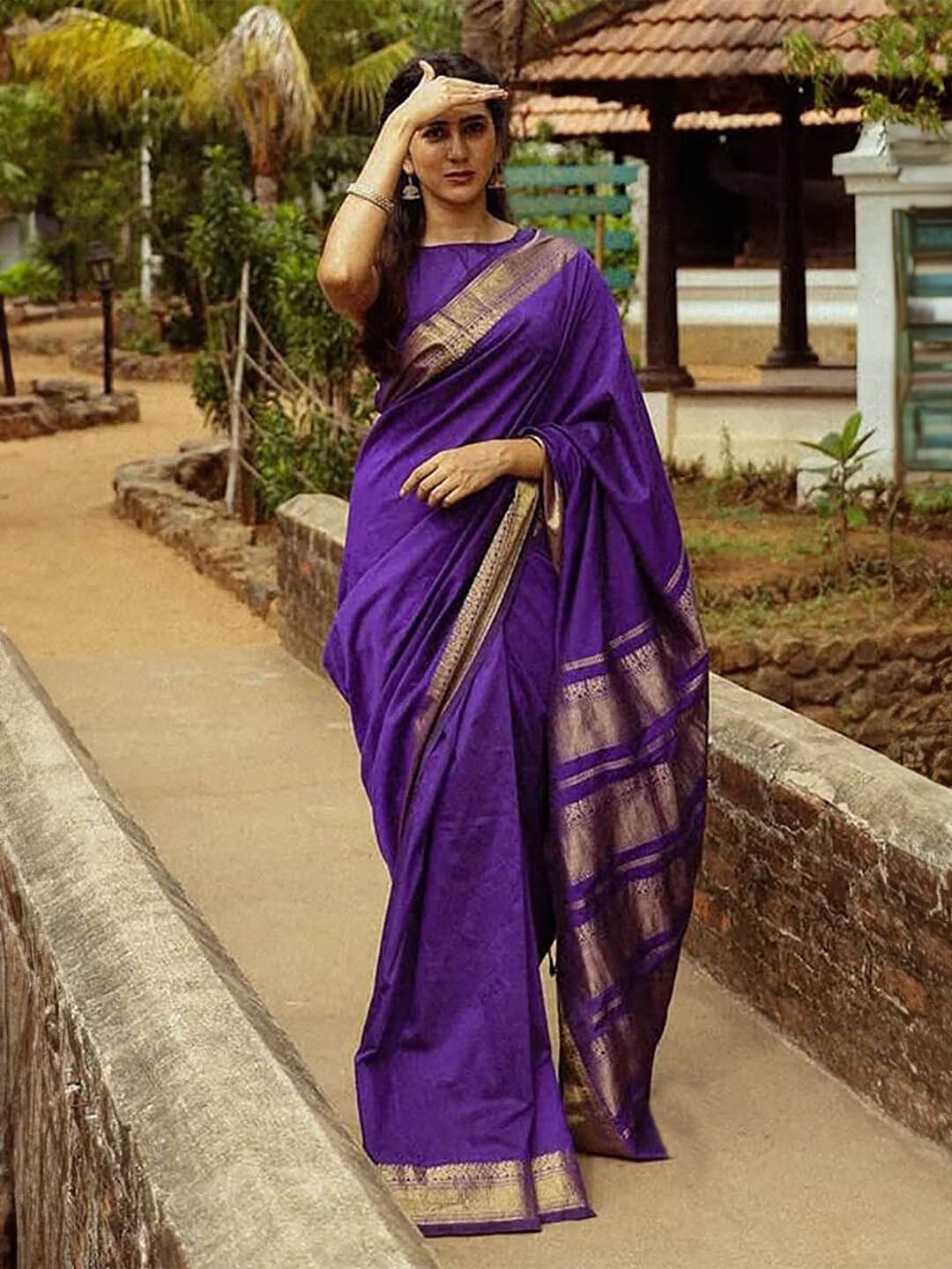 KALINI Woven Design Zari Silk Blend Banarasi Saree-picture-24