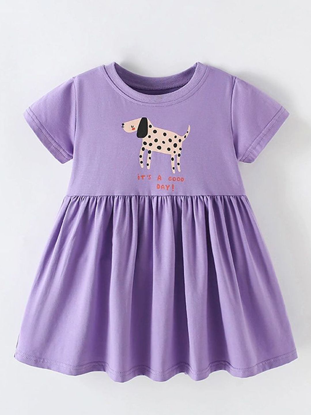 Xsole Girls Printed Cotton Fit & Flare Dress-picture-23