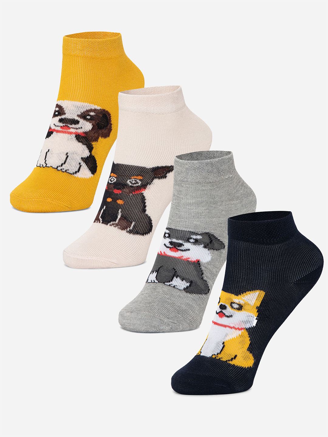 Bodycare Boys Pack Of 4 Assorted Ankle Length Socks-picture-40