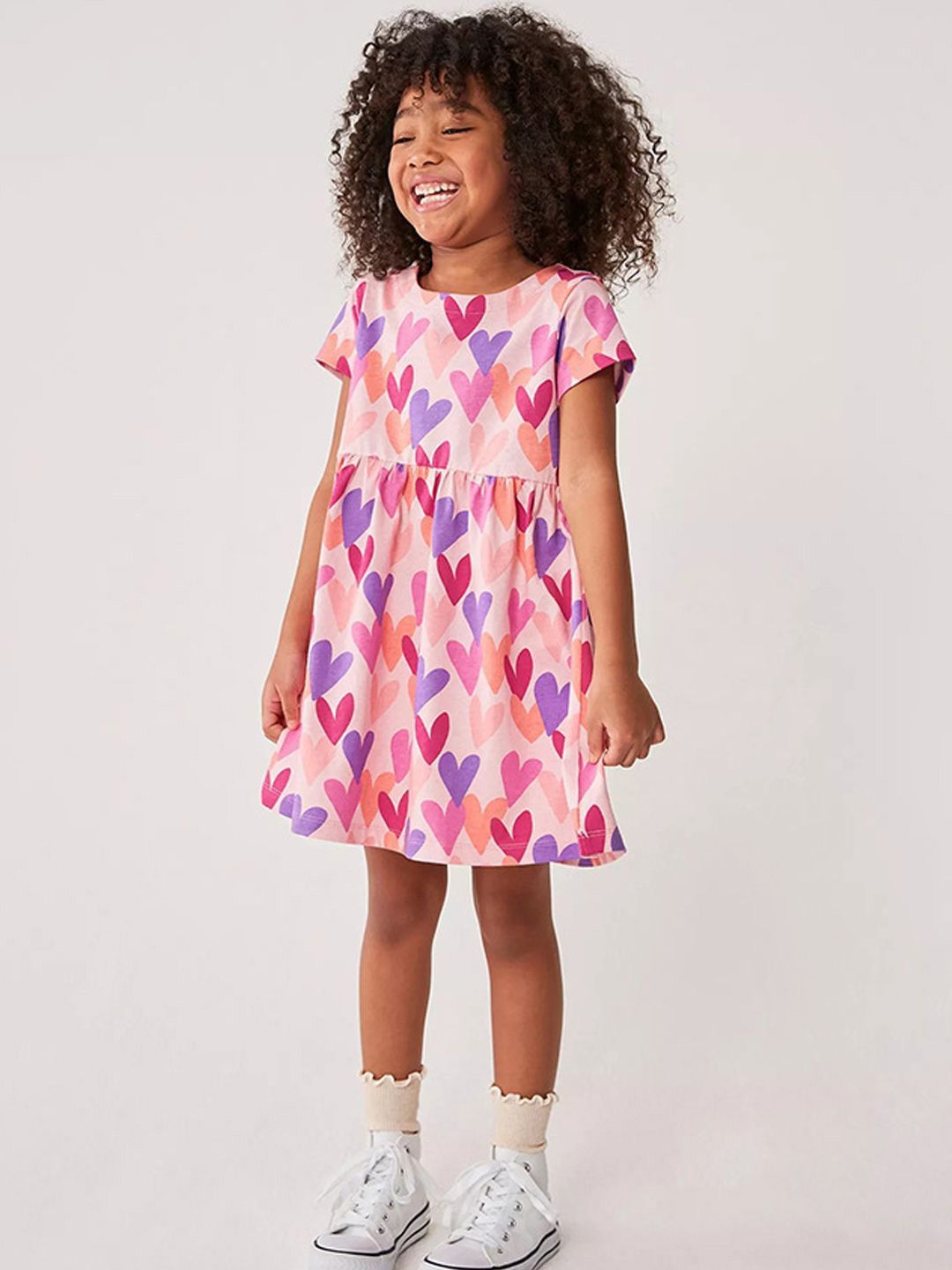 Xsole Girls Conversational Printed Gathered or Pleated Fit & Flare Dress-picture-17