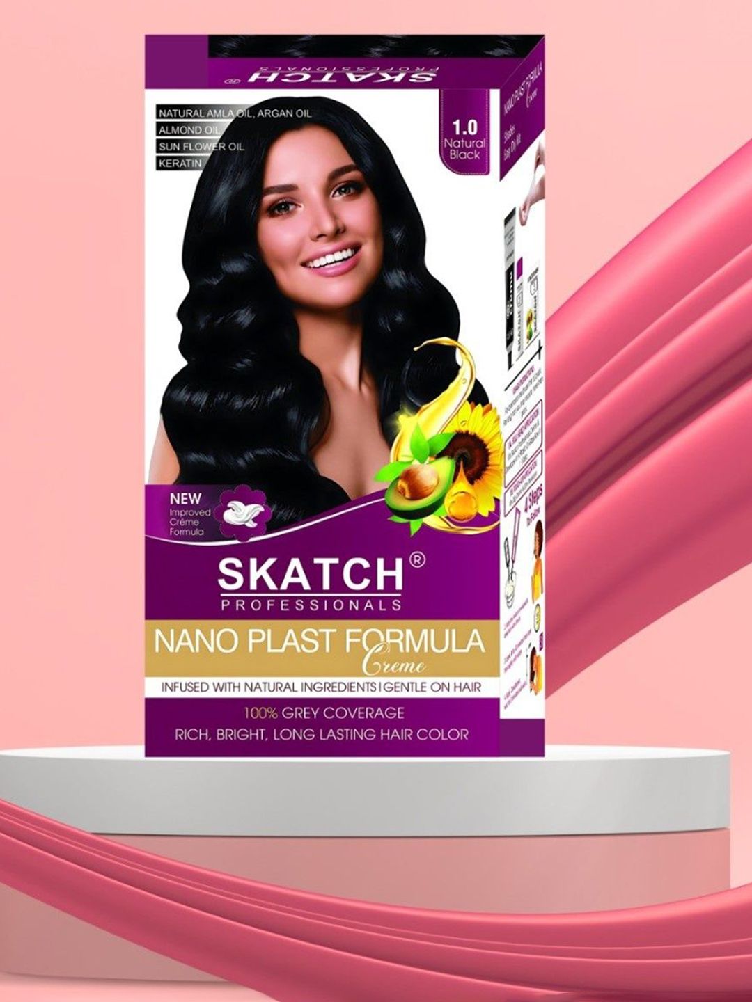 SKATCH PROFESSIONALS Nano Plast Formula Grey Coverage Hair Color - 100 g - Black-image-47