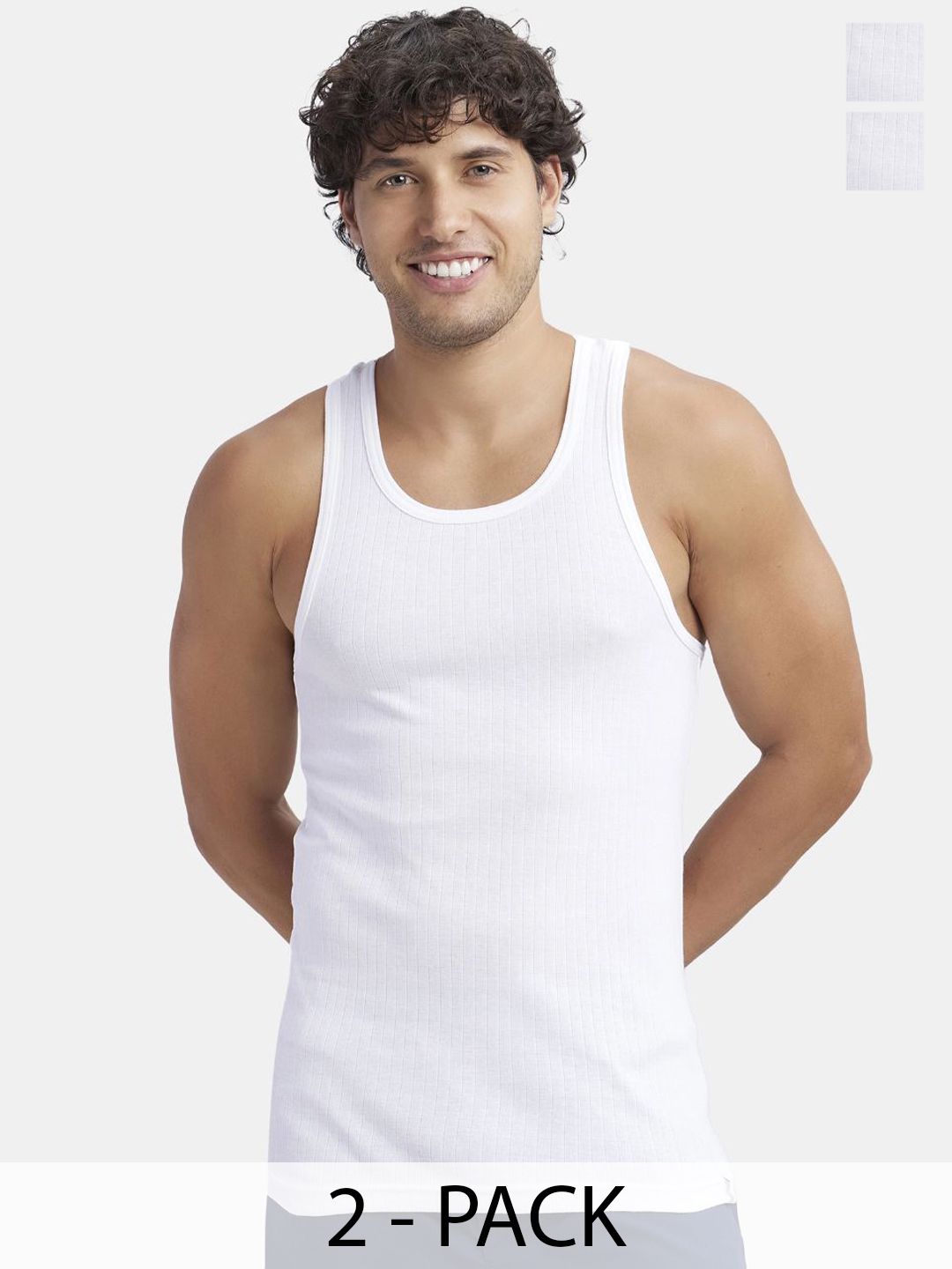 Jockey Pack of 2 Super Combed Cotton Rib Round Neck with Racerback Gym Vest - 9922-picture-28