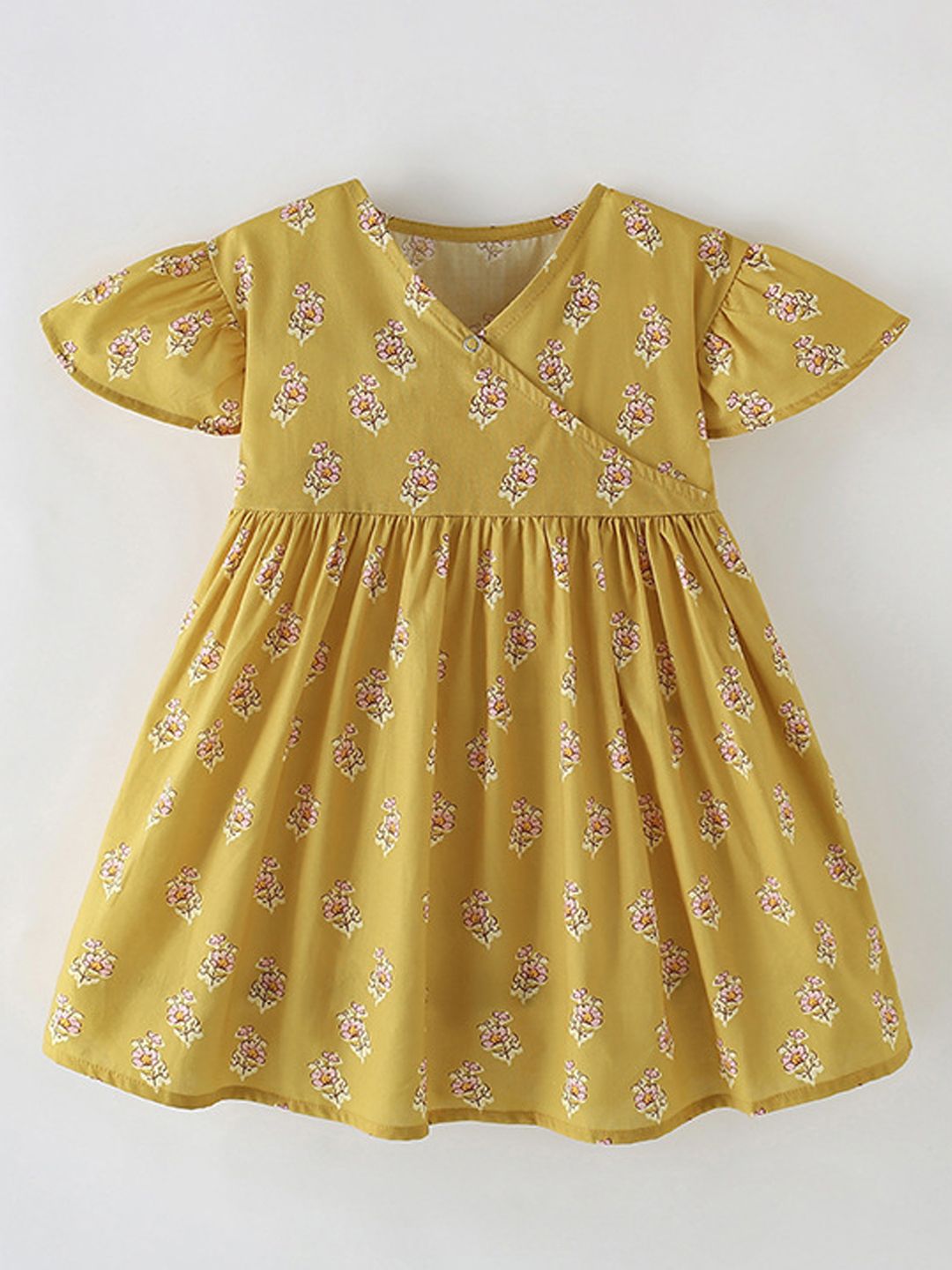 Xsole Girls Floral Printed Flared Sleeve Fit & Flare Dress-picture-26