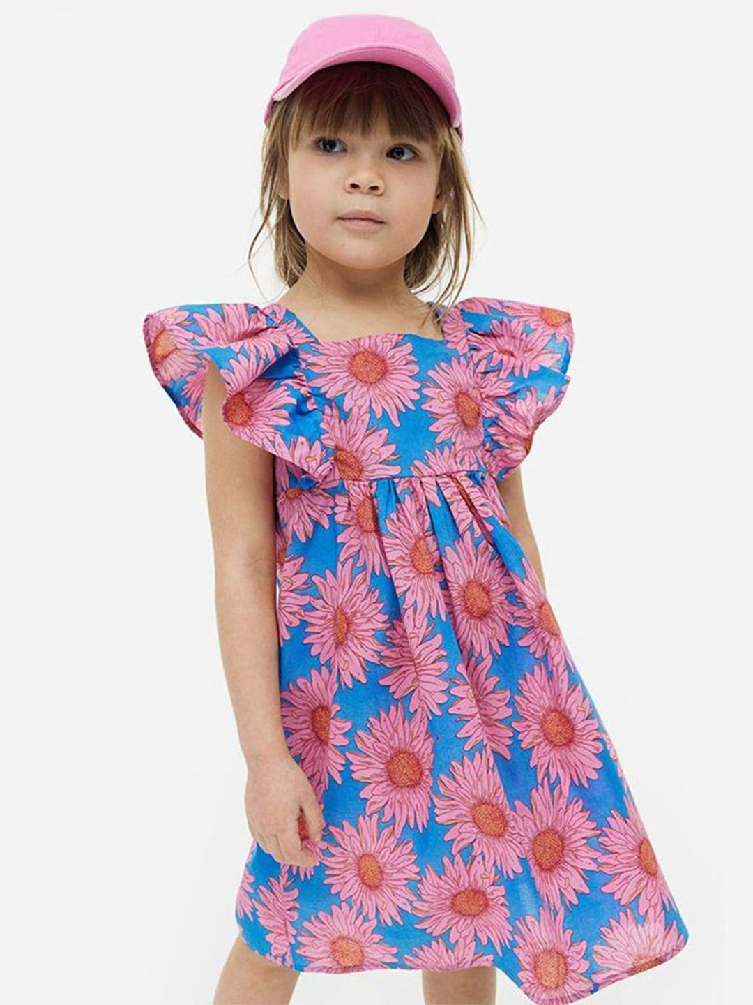 Xsole Girls Floral Print Flutter Sleeve Fit & Flare Dress-picture-28