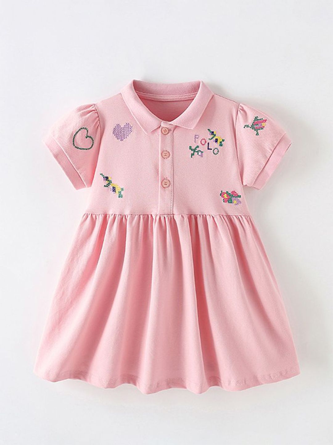 Xsole Girls Graphic Printed Fit & Flare Dress-picture-28