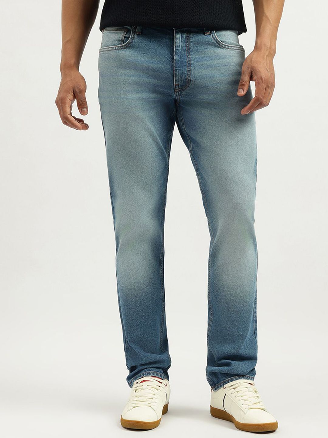 United Colors of Benetton Men Straight Fit Mid-Rise Heavy Fade Jeans-picture-43