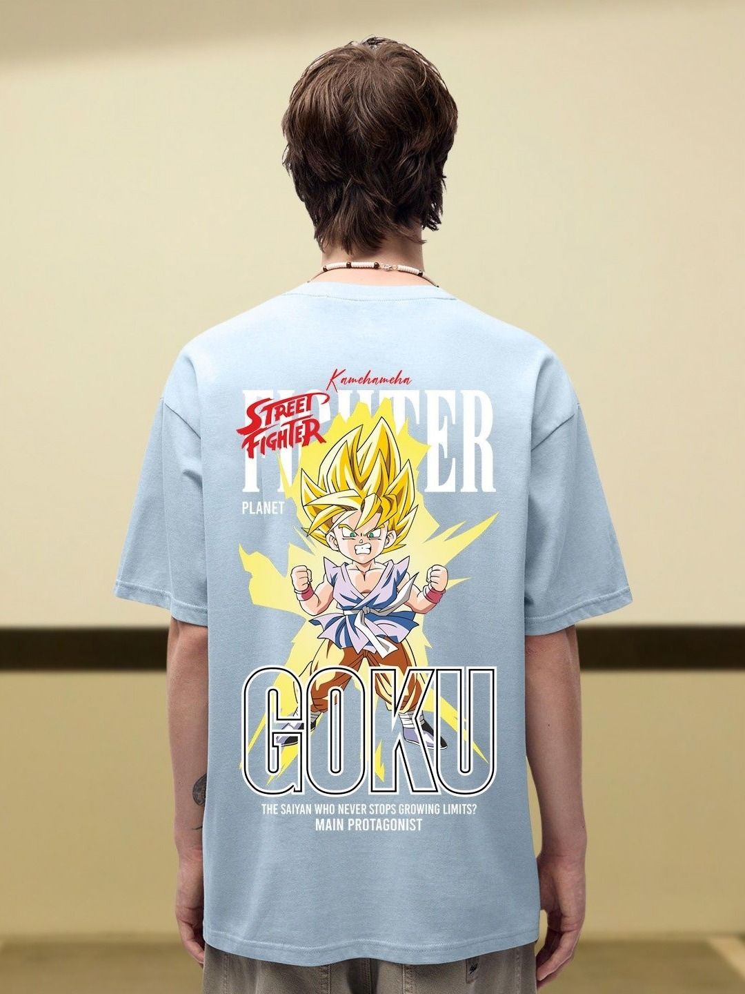 PRONK Humour and Comic Printed Round Neck Drop-Shoulder Sleeves Cotton Oversized T-shirt-picture-33