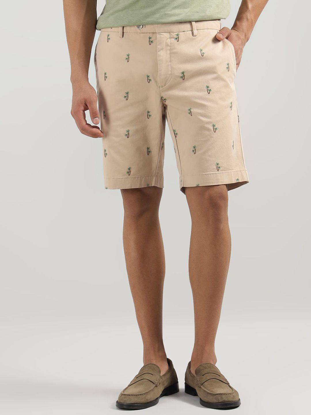 HACKETT LONDON Men Printed Regular Fit Mid-Rise Chino Shorts-picture-44