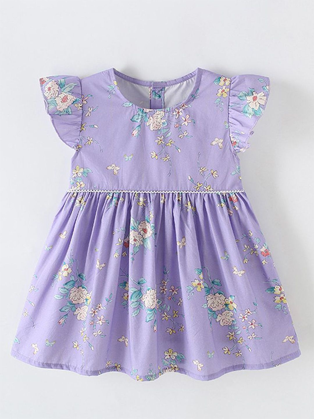 Xsole Girls Graphic Printed Flutter Sleeve Fit & Flare Dress-picture-35