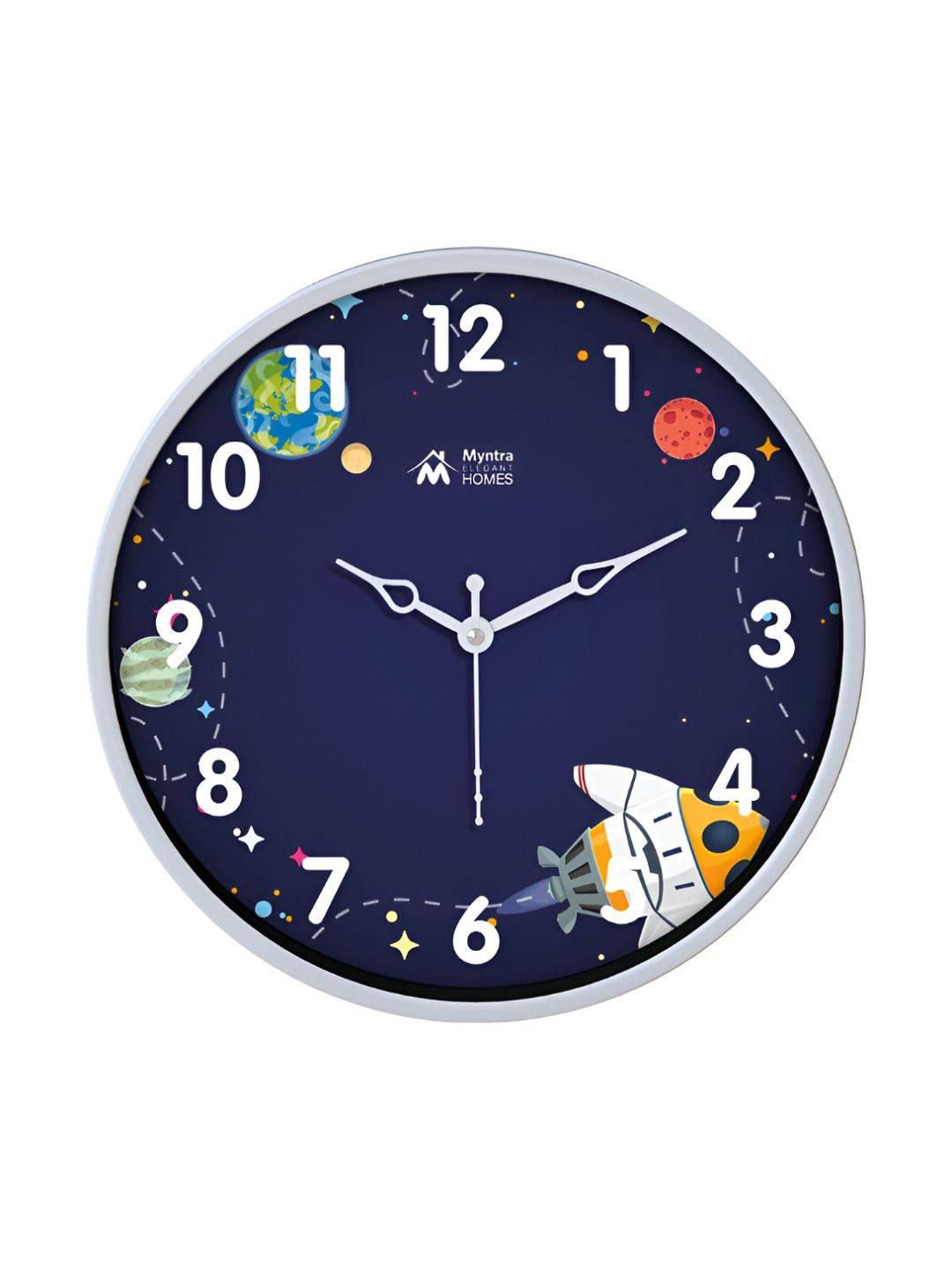 Myntra Elegant Homes Blue Printed Traditional Wall Clock-picture-47