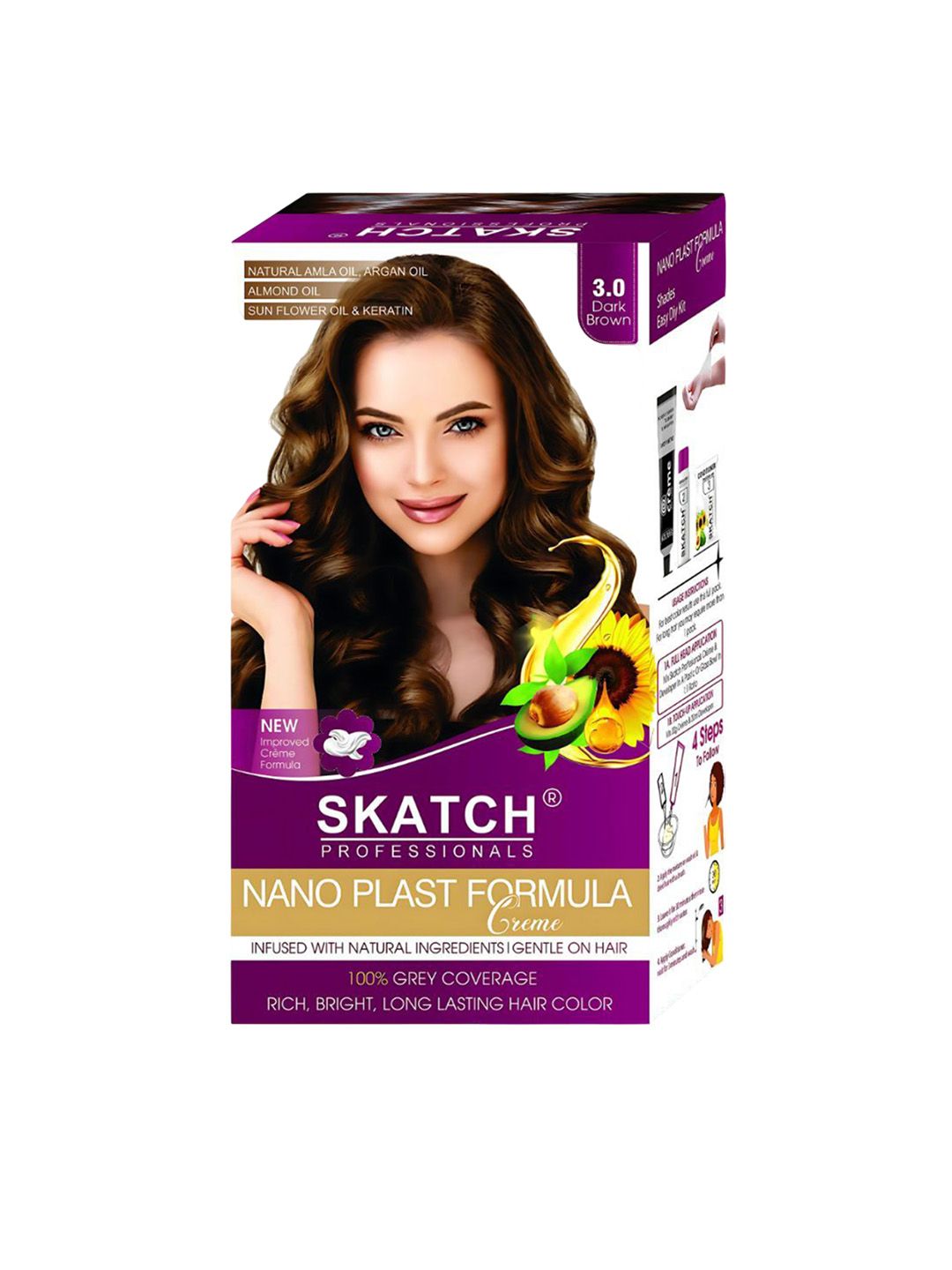 SKATCH PROFESSIONALS Nano Plast Formula Hair Color- 100 g -Dark Brown-image-28