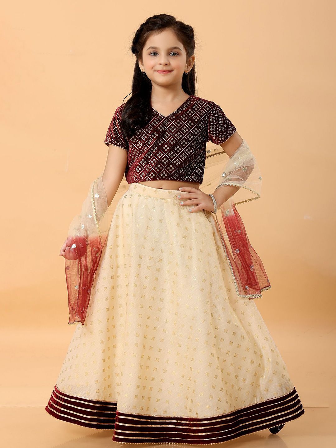 MASTARANG Girls Printed Ready to Wear Lehenga & Blouse With Dupatta-image-24