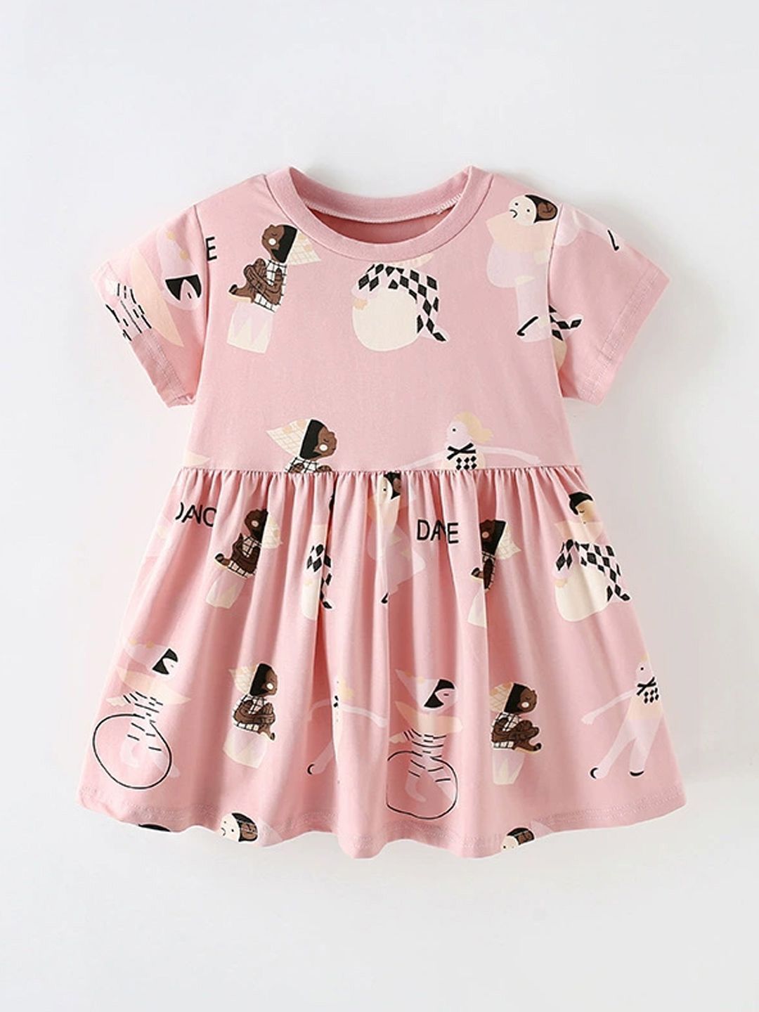 Xsole Girls Print Graphic Fit & Flare Dress-picture-50