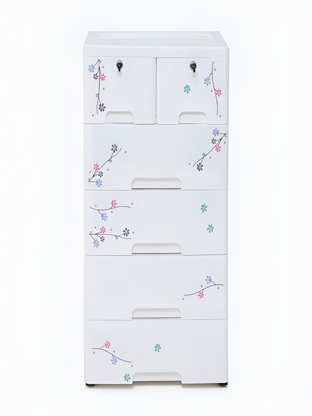 The Tickle Toe Kids White Printed 6-Drawers