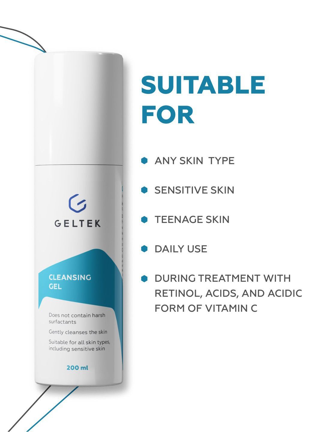 GELTEK Face Cleansing Gel - 200 ml-image-43