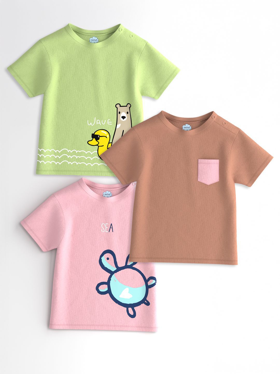 Nauti Nati Boys Pack Of 3 Graphic Printed Cotton Antimicrobial T-shirts-picture-12