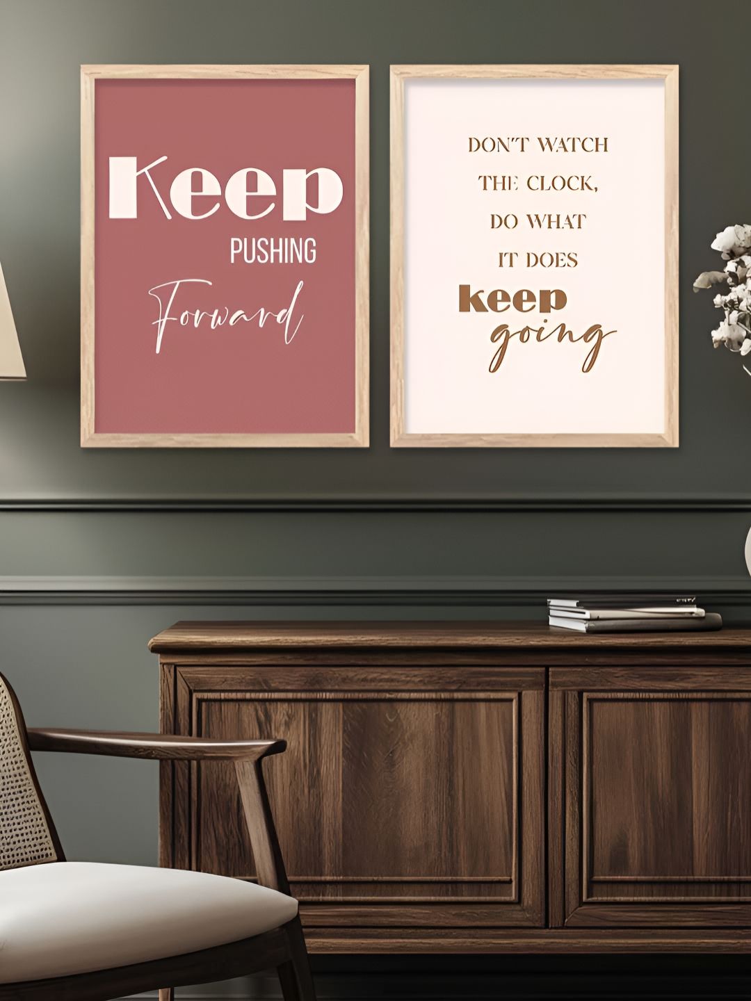 Kotart Brown & Maroon 2 Pieces Motivational Quotes Wooden Wall Arts-picture-10