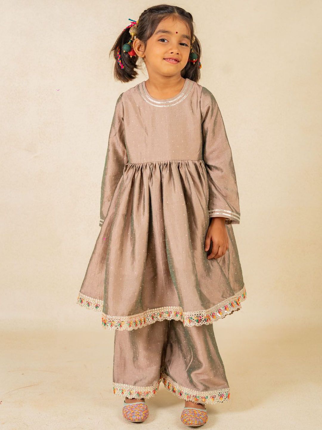 Jilmil Girls Embroidered Empire Kurta with Palazzos-picture-28
