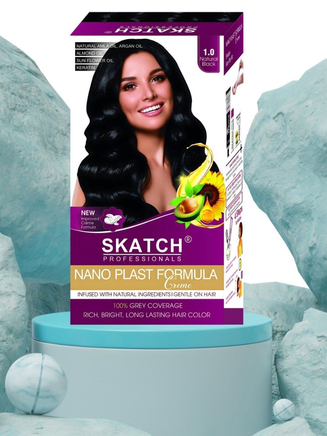 SKATCH PROFESSIONALS Nano Plast Formula Hair Color- 100 g - Natural Black-image-3