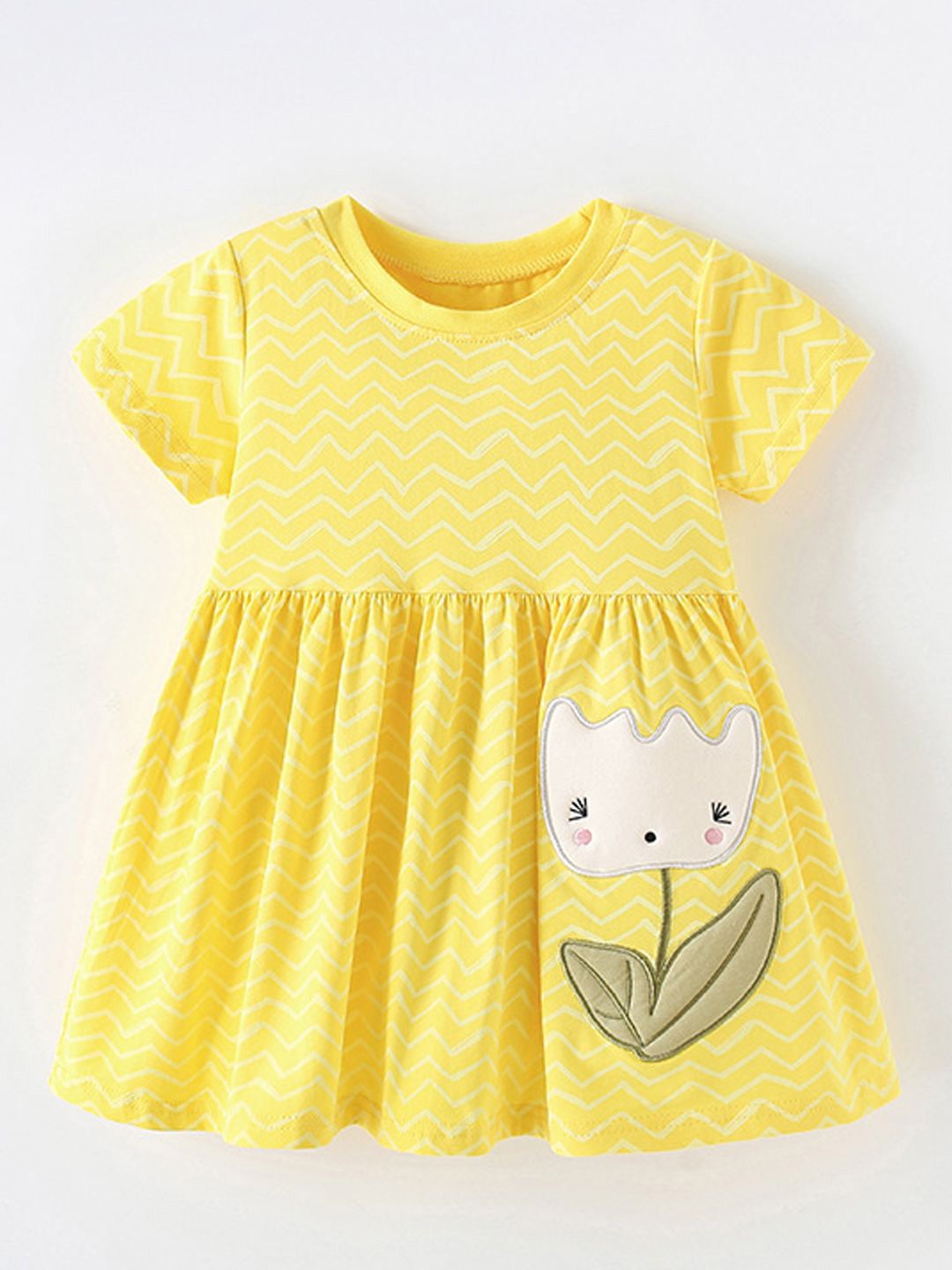 Xsole Girls Printed Round Neck Fit & Flare Dress-picture-52