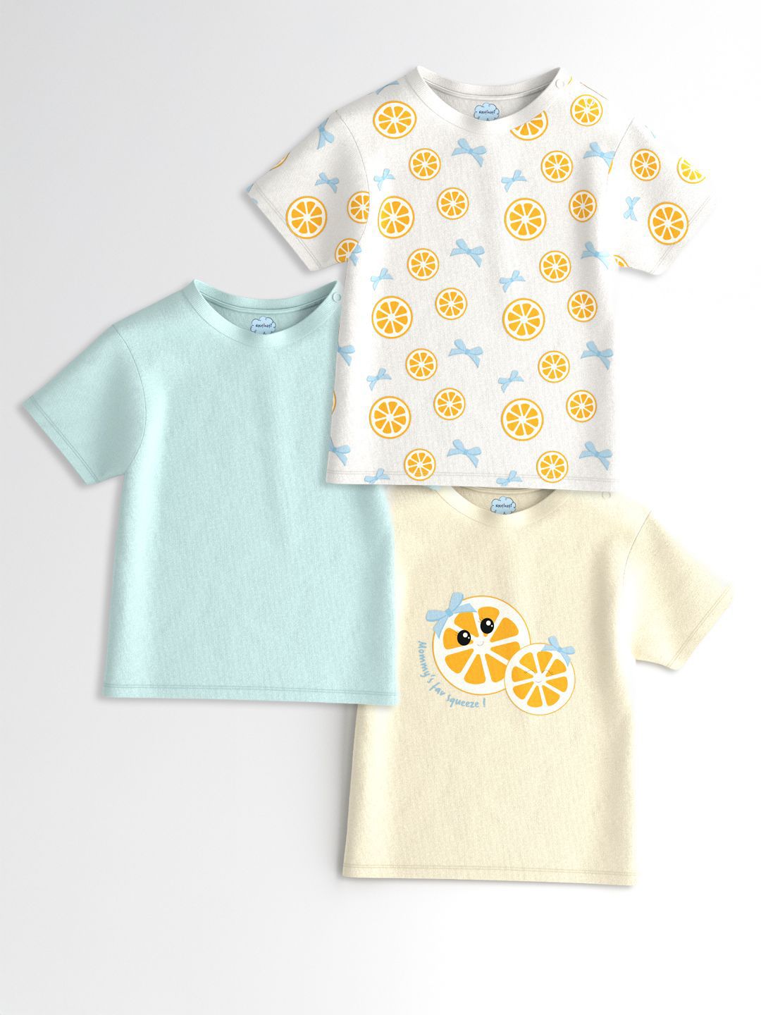 Nauti Nati Girls Pack of 3 Graphic Printed Cotton Antimicrobial T-shirts-picture-22