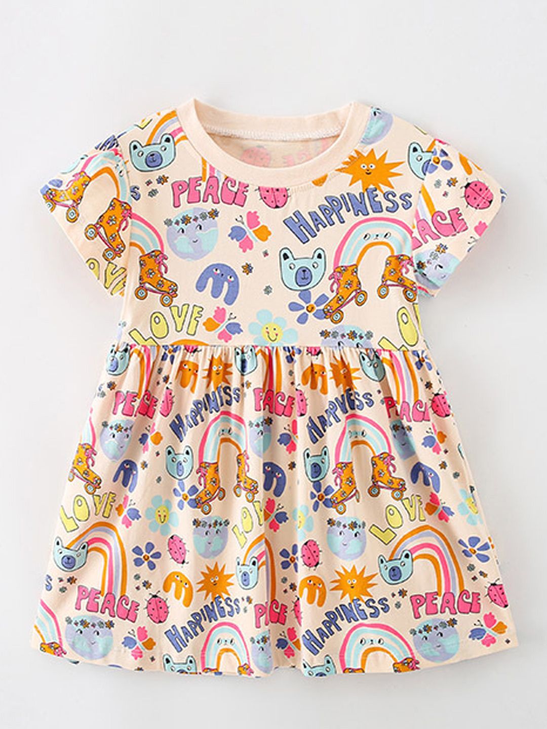 Xsole Girls Conversational Printed Fit & Flare Dress-picture-23