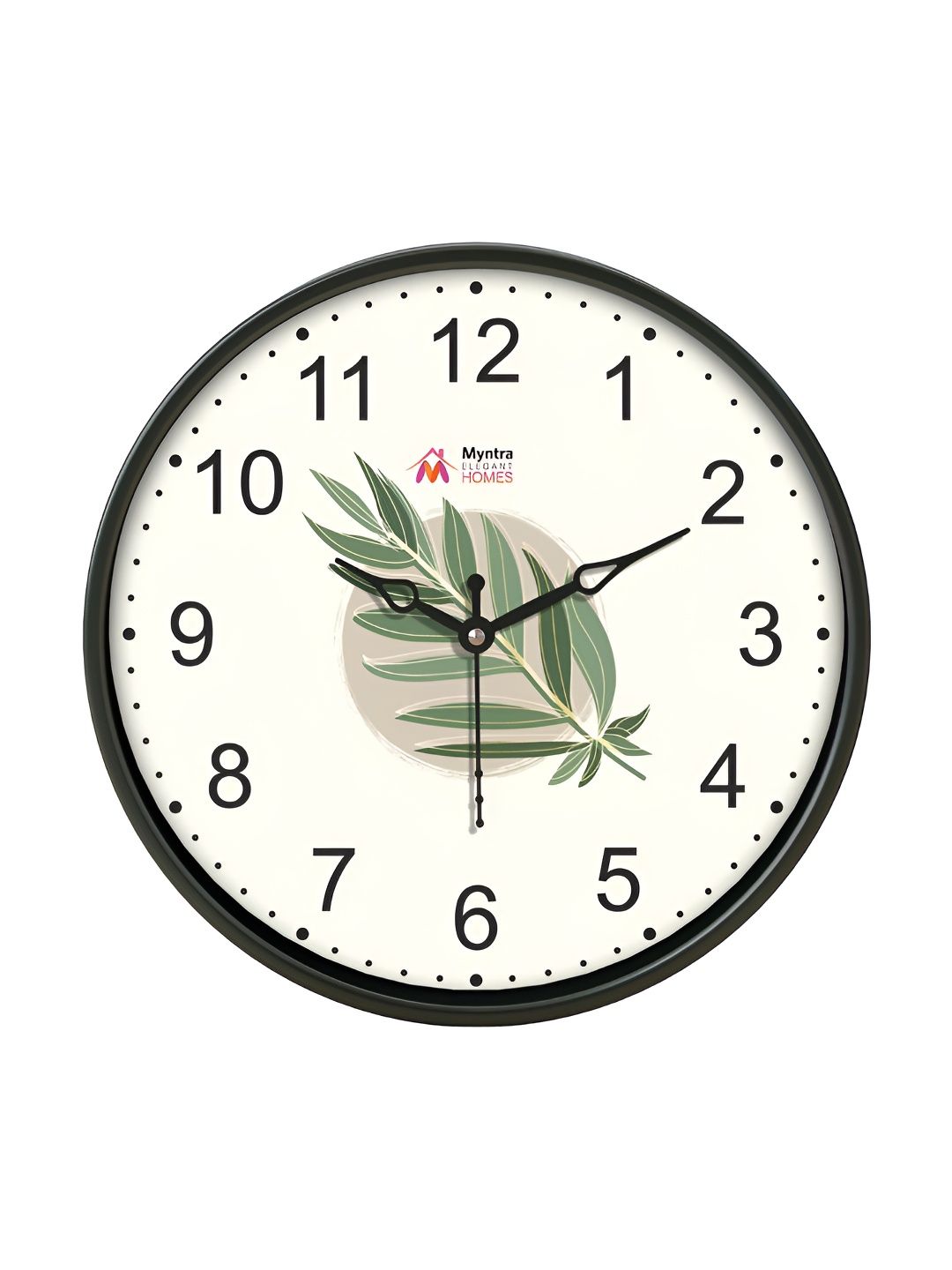 Myntra Elegant Homes Green & White Printed Traditional Wall Clock-picture-25