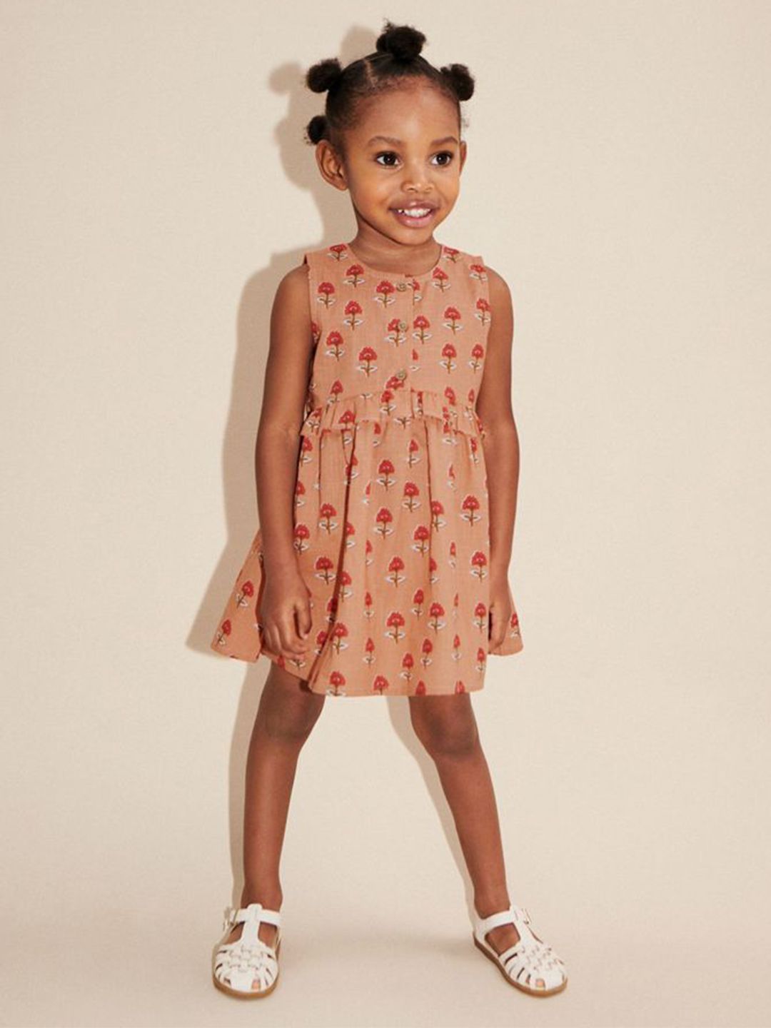 Xsole Girls Floral Print Ruffled Fit & Flare Dress-picture-22