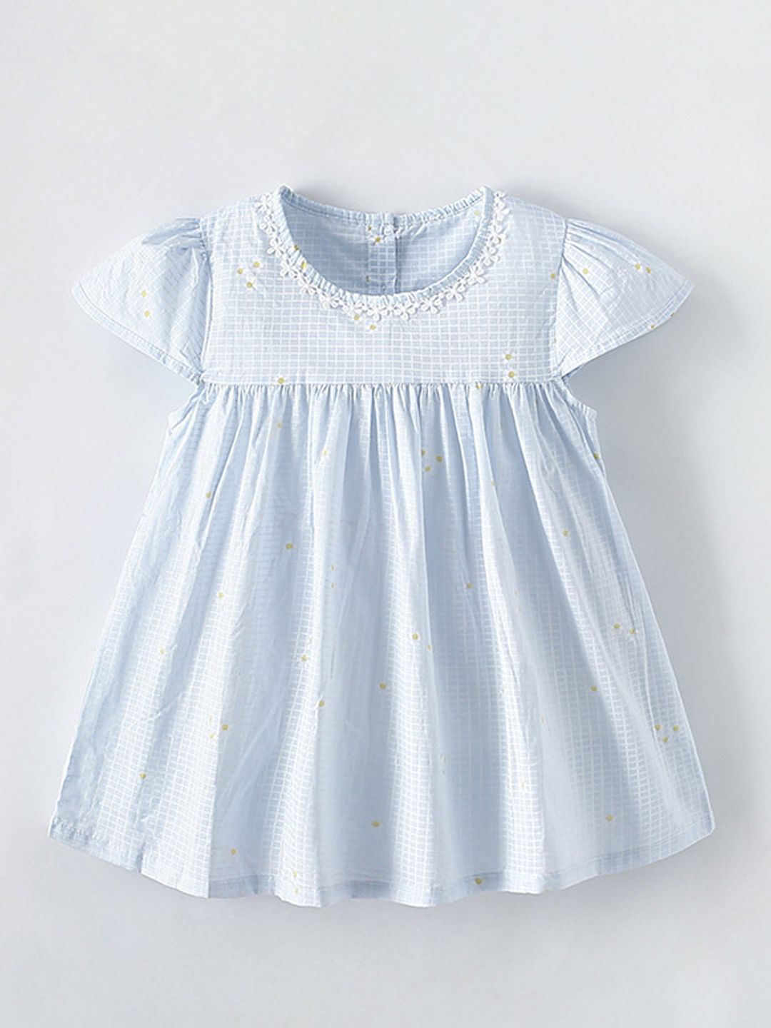 Xsole Girls Checked Embroidered Stylish Fit & Flare Dress-picture-27