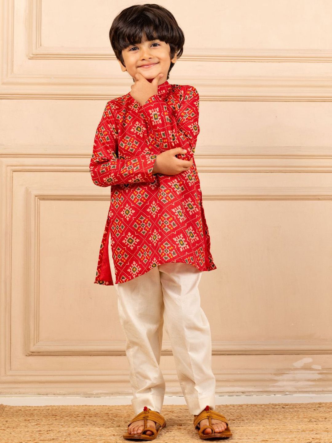 Jilmil Boys Geometric Printed Kurta with Trousers-picture-35