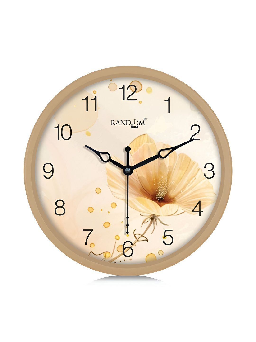 RANDOM White & Yellow Printed Traditional Wall Clock-image-45