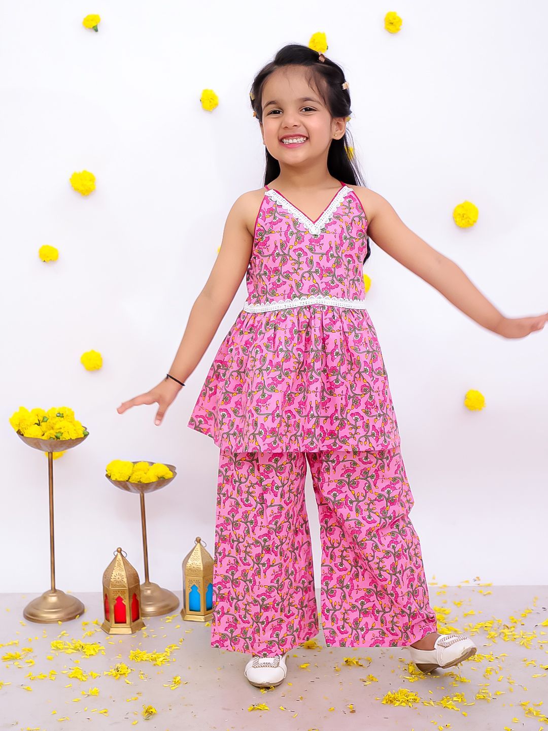 BownBee Girls Printed Top with Palazzos-picture-31