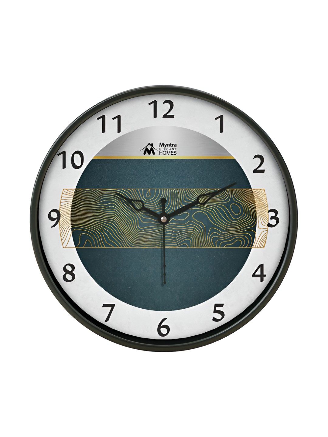 Myntra Elegant Homes White & Blue Printed Analogue Contemporary Round Wall Clock-picture-48