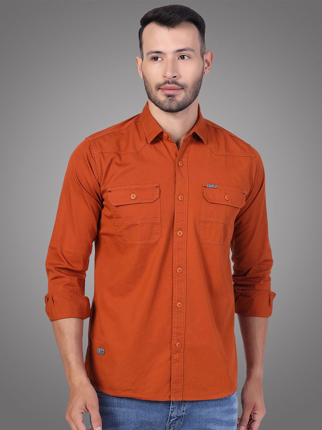 D Finish Men Smart Fit Solid Spread Collar Cotton Casual Shirt-picture-35