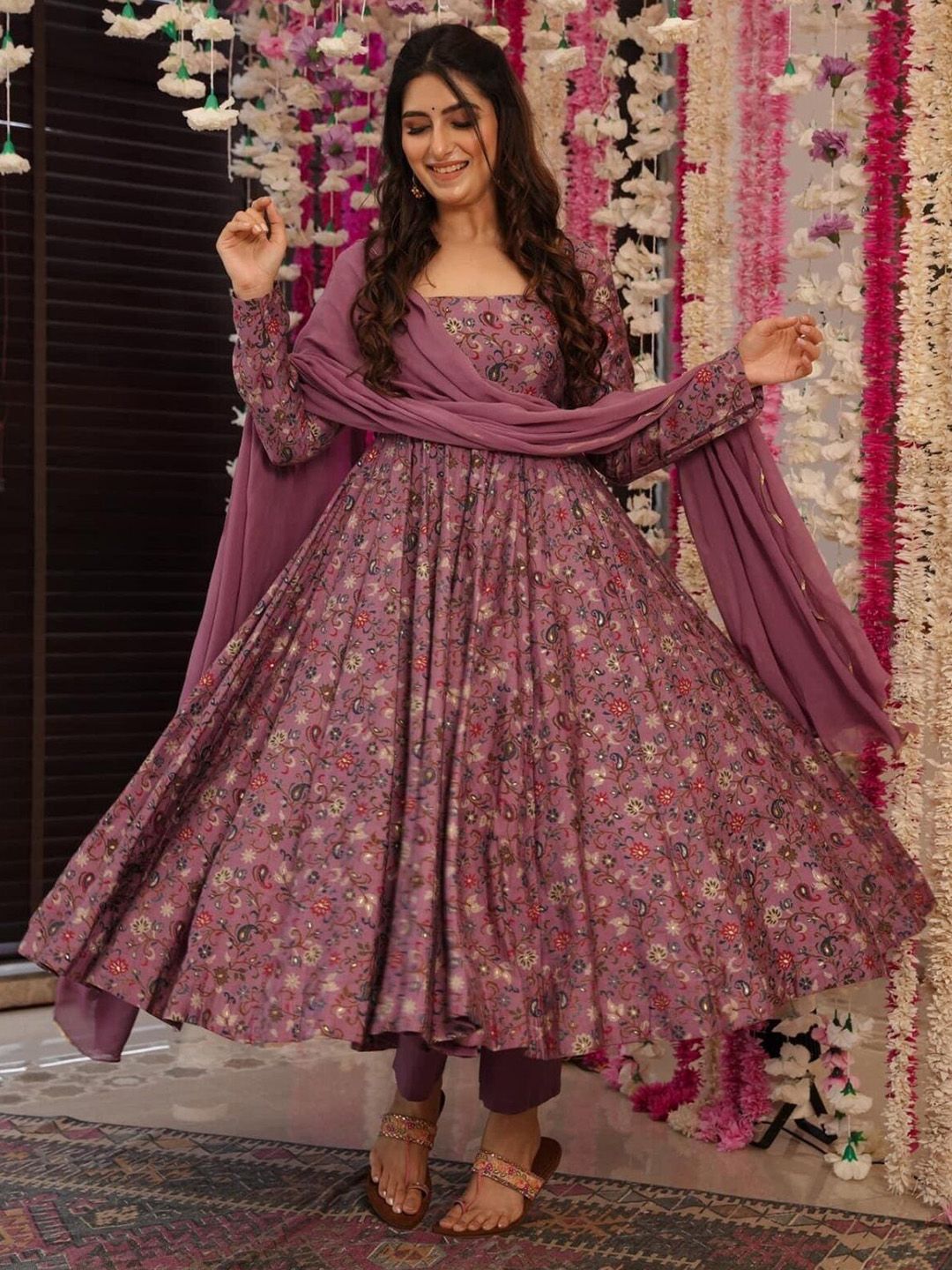 KALINI Ethnic Motifs Printed Regular Kurta With Trousers & Dupatta