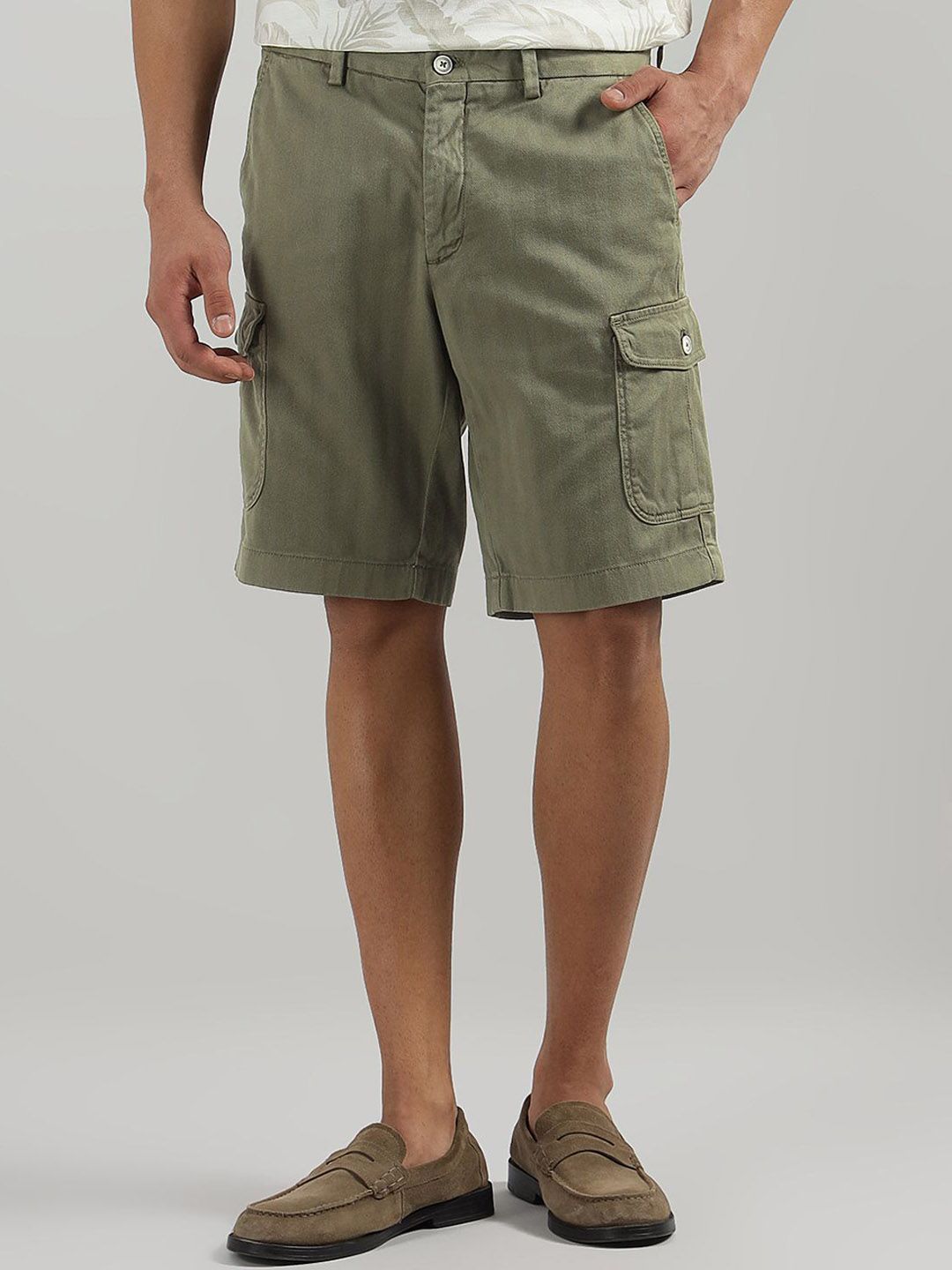 HACKETT LONDON Men Regular Fit Mid-Rise Cotton Cargo Shorts-image-13