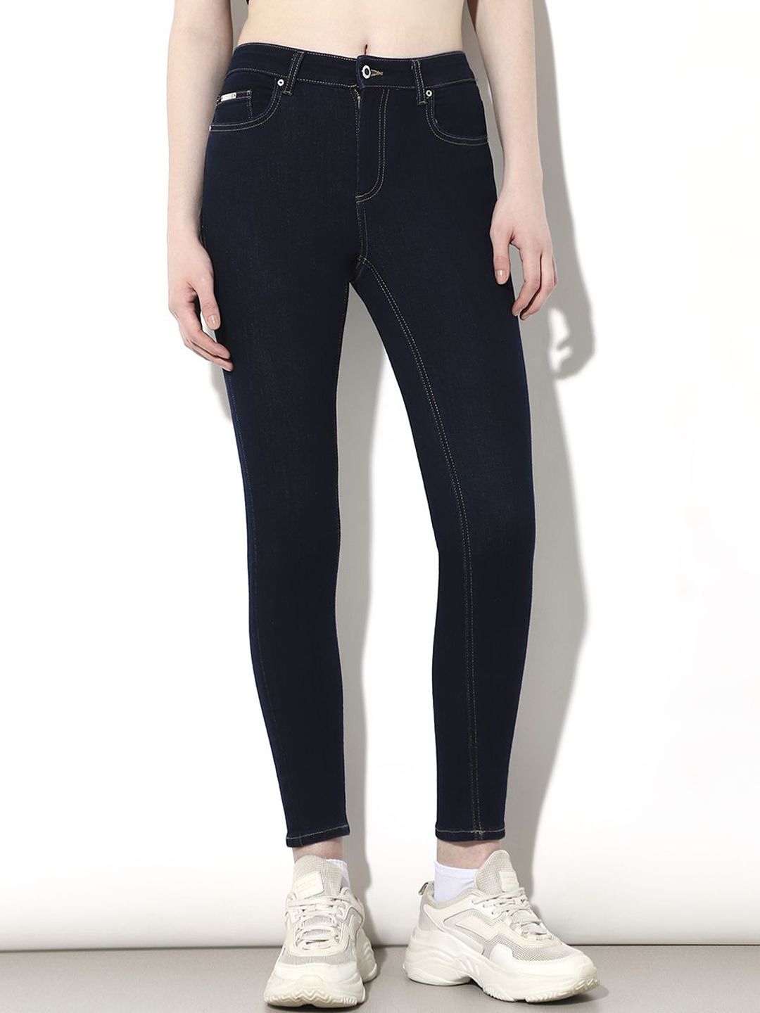 ONLY Women Skinny Fit High-Rise Highly Distressed Stretchable Jeans-image-29