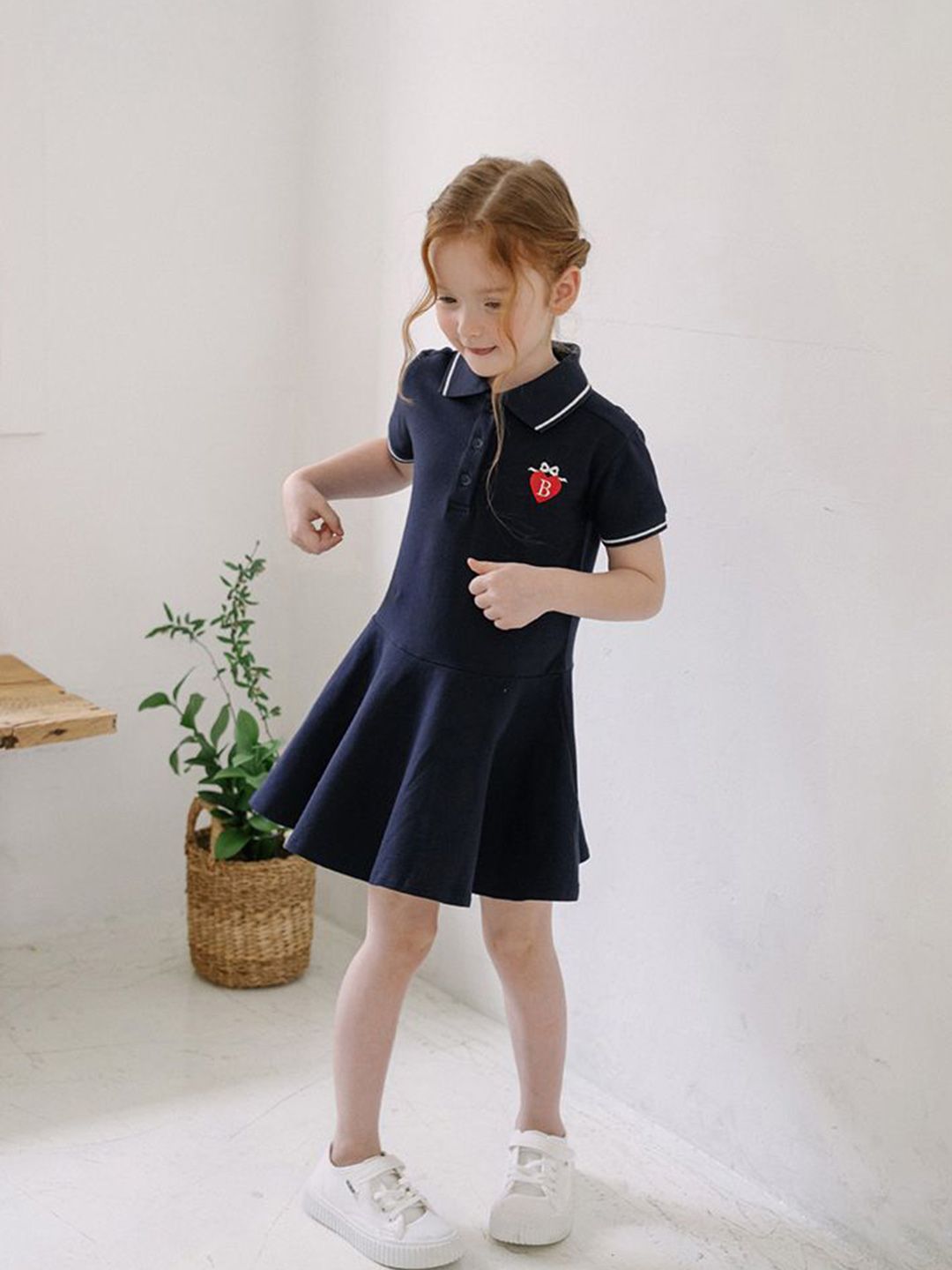 Xsole Girls Typography Embroidered Applique Stylish Fit & Flare Dress-picture-46