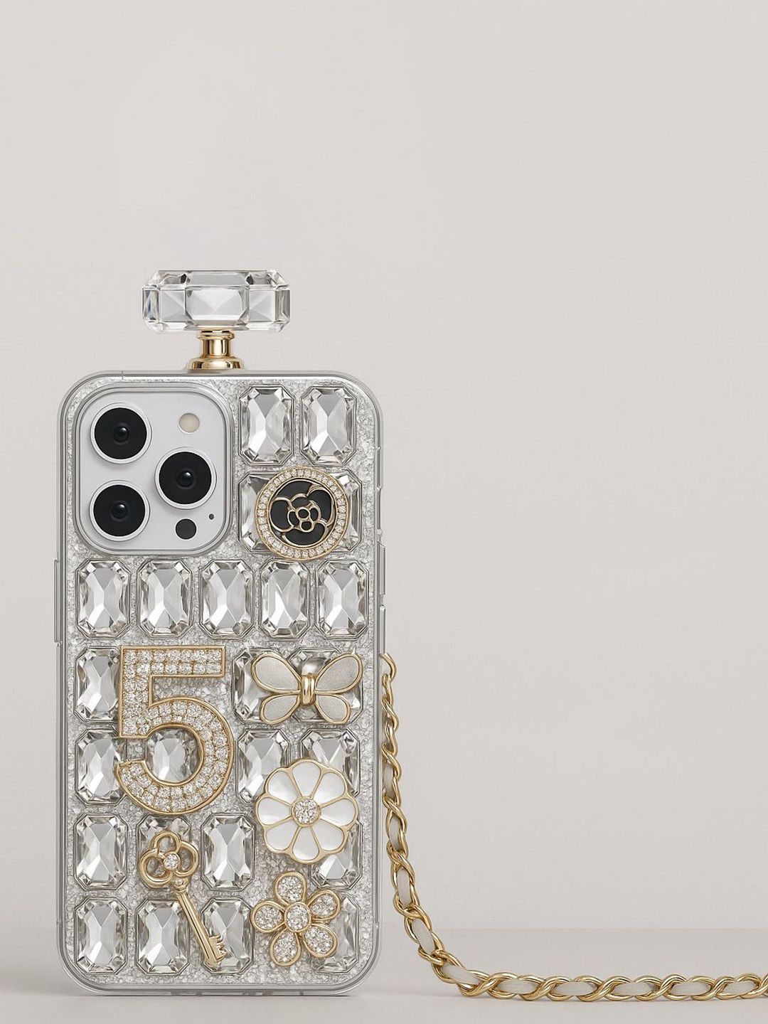 CASE CREATION 3D Diamond Perfume Bottle iPhone 15 Pro Max Bumper Case Mobile Accessories-image-45