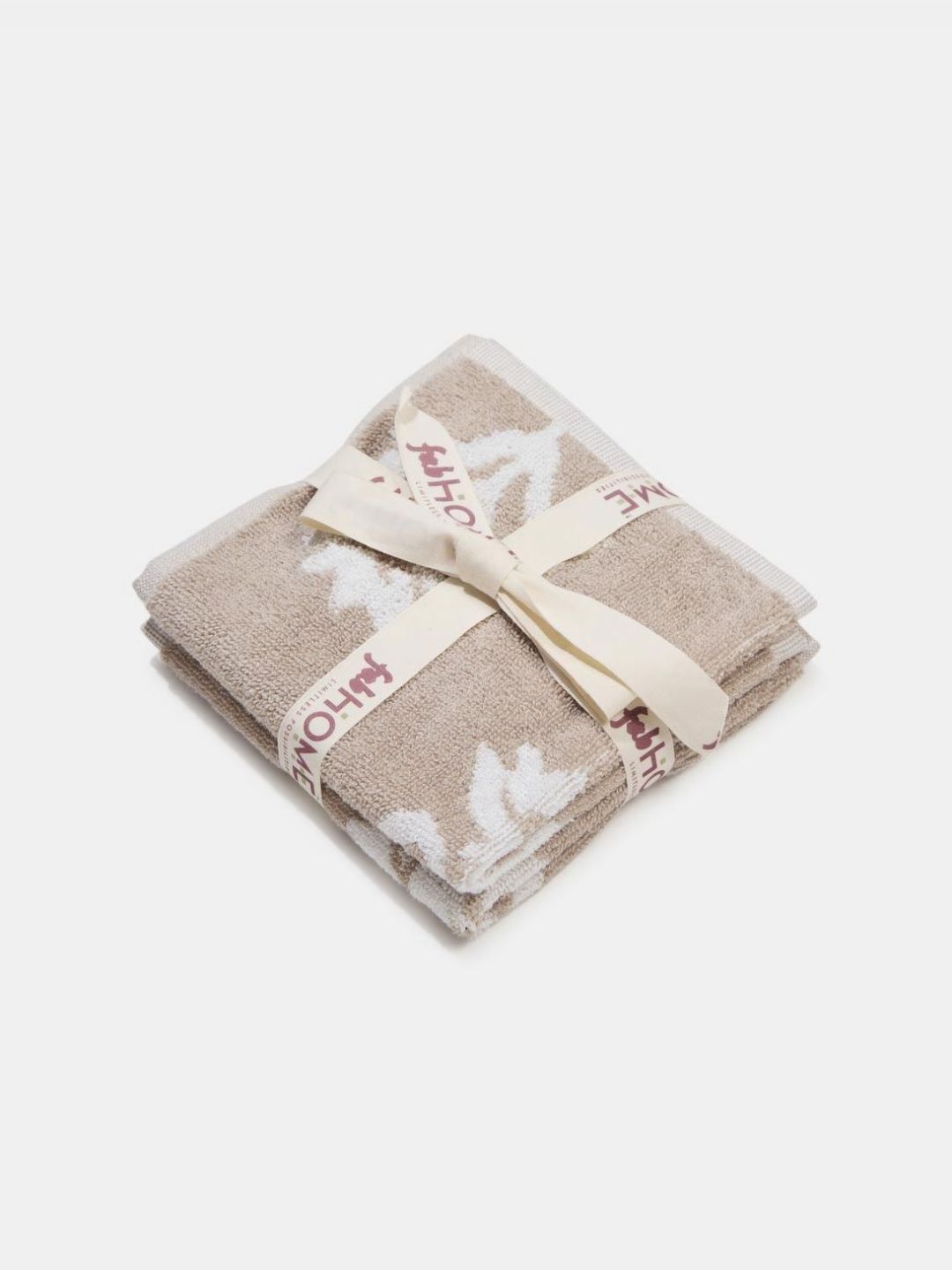 Fabindia Beige & White 2 Pieces Printed Cotton Face Towels-image-16