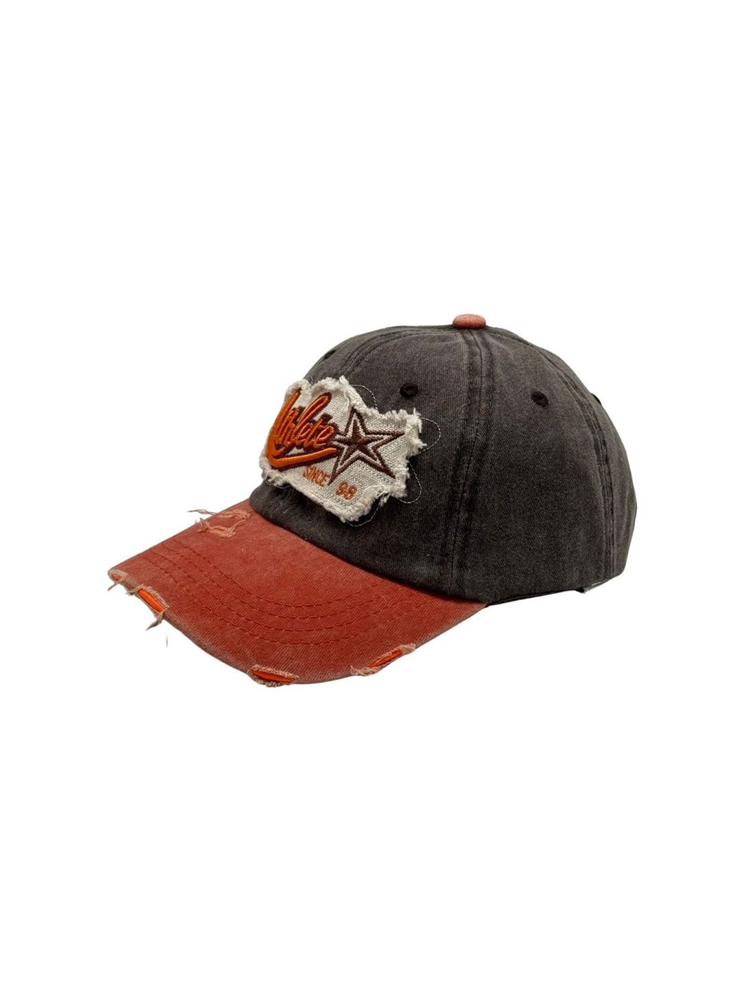 The Tie Hub Men Athlete Embroidered Distressed Cotton Snapback Baseball Cap-image-43