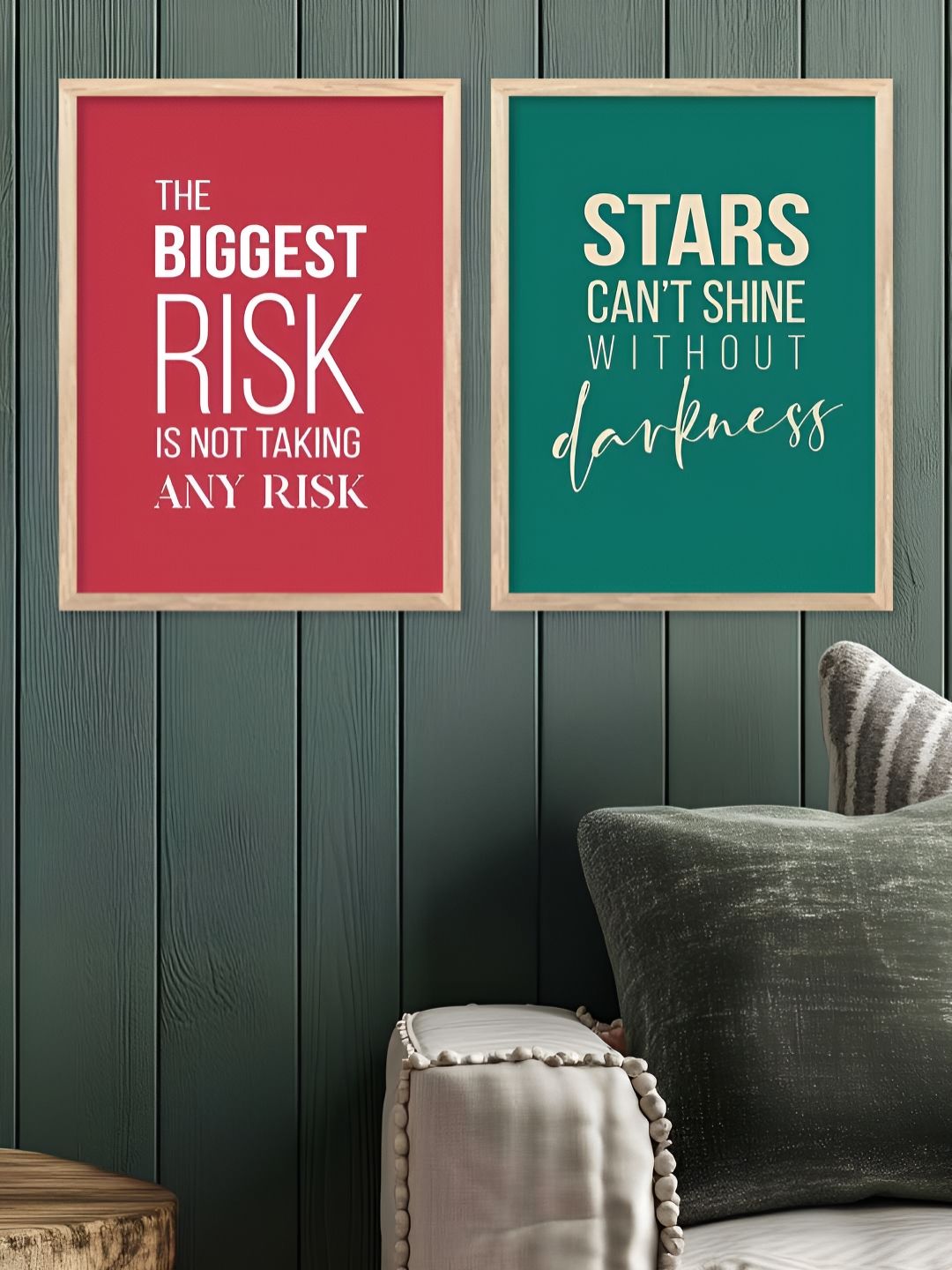 Kotart Brown & Red 2 Pieces Motivational Quote Printed Wooden Wall Arts-picture-30